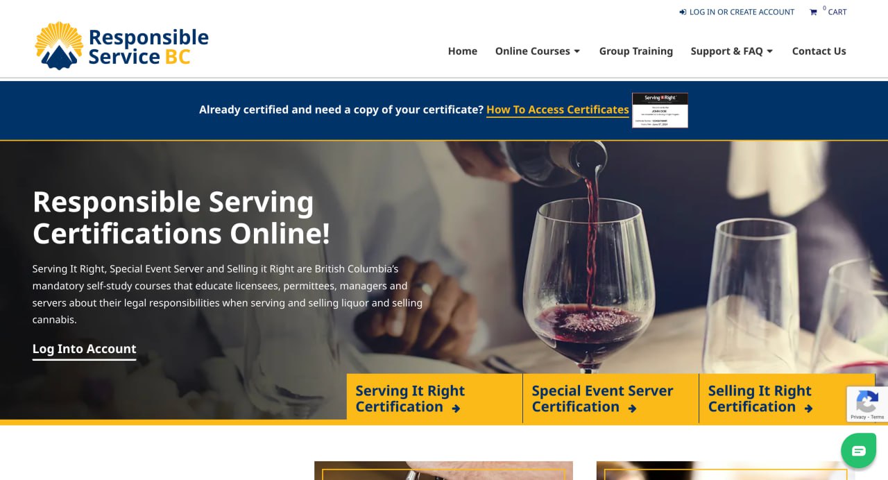 Responsible Service BC Storefront